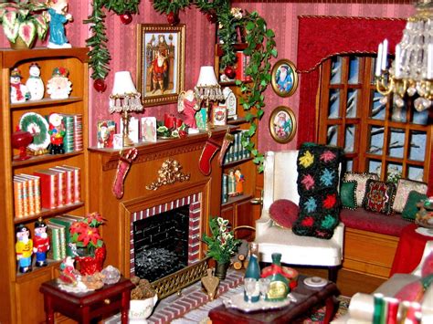 dollhouse xmas decorations|miniature christmas scene decorations.